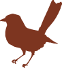 decorative brown silhouette of bird
