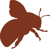 decorative brown silhouette of honey bee