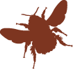 decorative brown silhouette of bumble bee