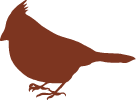 decorative brown silhouette of cardinal
