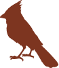 decorative brown silhouette of cardinal